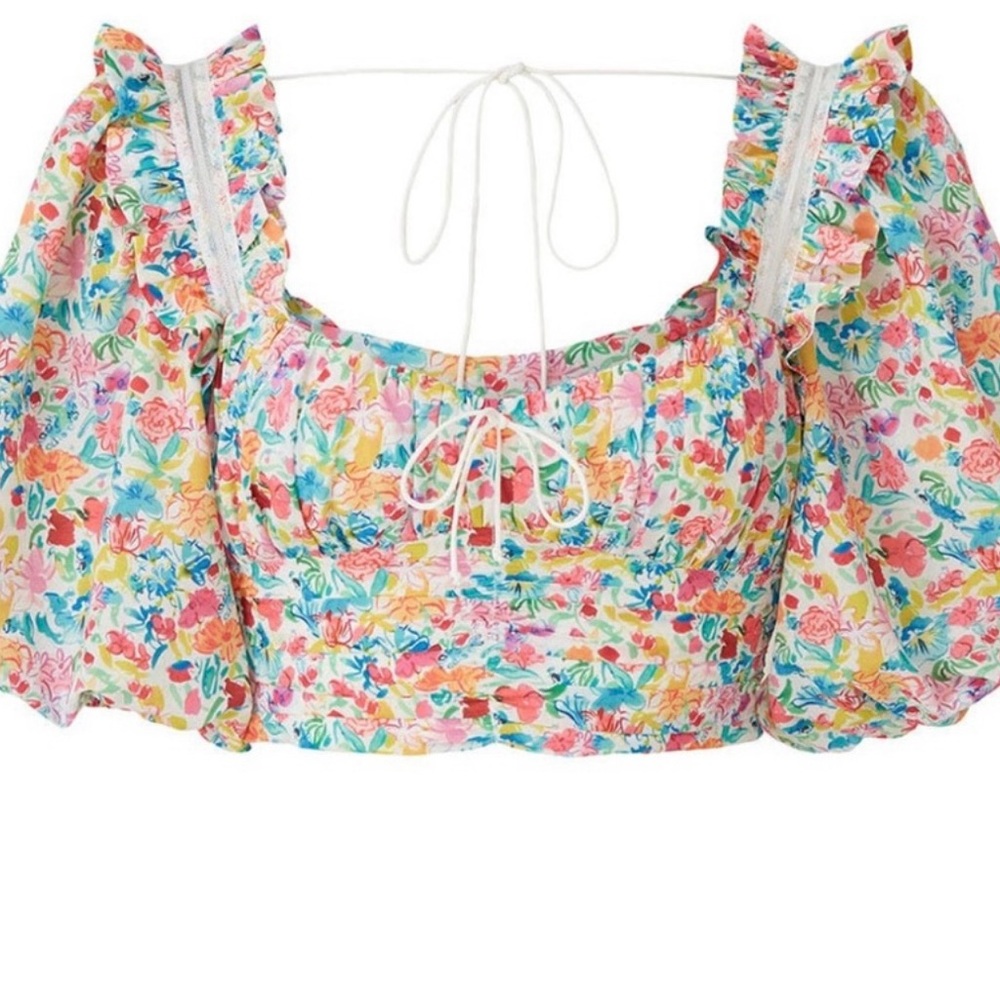 For Love & Lemons Claude Crop Top size S